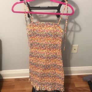 Storia Smocked Floral Mini Dress